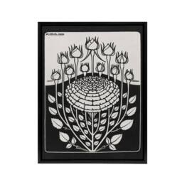 "Artery8 Rose Bush Flowers Vintage Floral Framed Canvas Wall Art Print de Graag in Black - Size: W12"" x H16""" - thumbnail 1