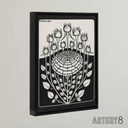"Artery8 Rose Bush Flowers Vintage Floral Framed Canvas Wall Art Print de Graag in Black - Size: W12"" x H16""" - thumbnail 2