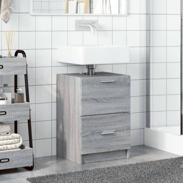 Berkfield Home Sink Cabinet Grey Sonoma 40x37x59 cm Engineered Wood - Size: 40 x 37 x 59 cm - image 1