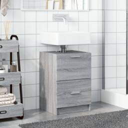 Berkfield Home Sink Cabinet Grey Sonoma 40x37x59 cm Engineered Wood - Size: 40 x 37 x 59 cm - thumbnail 1
