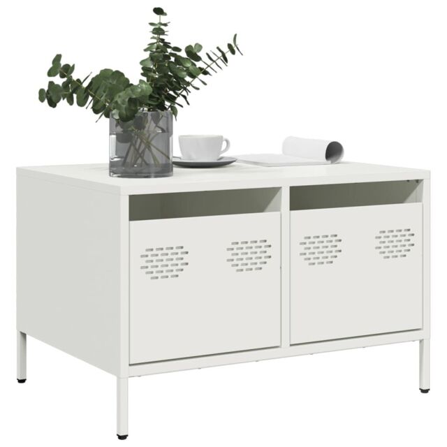 Berkfield Home TV Cabinet White 68x50x43.5 cm Cold-rolled Steel - image 1
