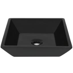 Berkfield Home Basin Ceramic Square Black 41.5x41.5x12 cm - thumbnail 3
