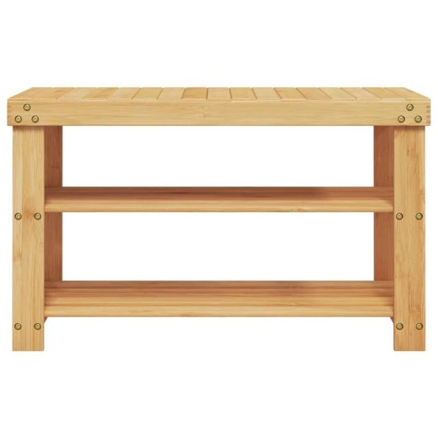 Berkfield Home Shoe Rack 3-Tier 70x27.5x45 cm Bamboo in Light Tan - image 1