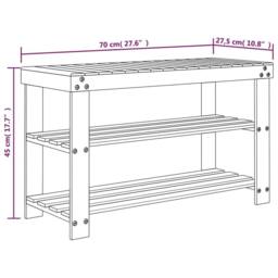 Berkfield Home Shoe Rack 3-Tier 70x27.5x45 cm Bamboo in Light Tan - thumbnail 7