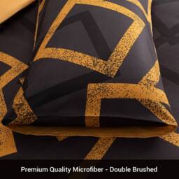 Grace Premium Microfiber Reversible Duvet Cover Set Hypoallergenic Bedding in Gold - Size: King - thumbnail 4