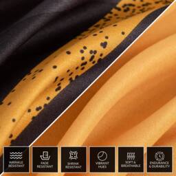 Grace Premium Microfiber Reversible Duvet Cover Set Hypoallergenic Bedding in Gold - Size: King - thumbnail 5