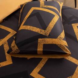 Grace Premium Microfiber Reversible Duvet Cover Set Hypoallergenic Bedding in Gold - Size: King - thumbnail 8
