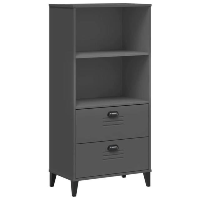 Berkfield Home Bookcase VIKEN Anthracite Grey 60x35x123 cm Engineered Wood in Dark Grey - Size: 60 x 35 x 123 cm - image 1