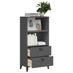 Berkfield Home Bookcase VIKEN Anthracite Grey 60x35x123 cm Engineered Wood in Dark Grey - Size: 60 x 35 x 123 cm - thumbnail 4