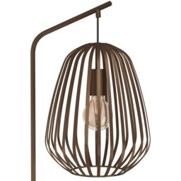 Eglo Espinal Black Steel Caged Style Contemporary Floor Lamp in Brown - thumbnail 3