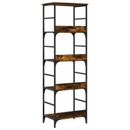 Berkfield Home Bookshelf Smoked Oak 50x33x153 cm Engineered Wood in Brown - Size: 50 x 33 x 153 cm - thumbnail 6