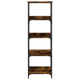 Berkfield Home Bookshelf Smoked Oak 50x33x153 cm Engineered Wood in Brown - Size: 50 x 33 x 153 cm - thumbnail 4