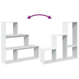Berkfield Home Room Divider Bookcase 3-Tier White 123x29x123 cm Engineered Wood - Size: 123 x 29 x 123 cm - thumbnail 8