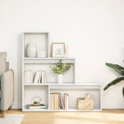 Berkfield Home Room Divider Bookcase 3-Tier White 123x29x123 cm Engineered Wood - Size: 123 x 29 x 123 cm
