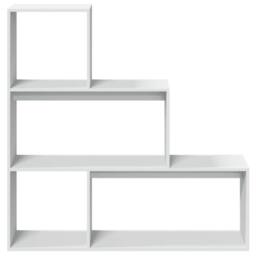 Berkfield Home Room Divider Bookcase 3-Tier White 123x29x123 cm Engineered Wood - Size: 123 x 29 x 123 cm - thumbnail 5