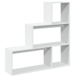 Berkfield Home Room Divider Bookcase 3-Tier White 123x29x123 cm Engineered Wood - Size: 123 x 29 x 123 cm - thumbnail 7