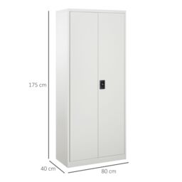 VINSETTO Filing Cabinet Storage Unit 2 Doors 5 Compartments Adjustable Shelf in White - thumbnail 3