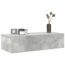 Berkfield Home Wall Shelf with Drawers Concrete Grey 60x26.5x15 cm Engineered Wood - thumbnail 1
