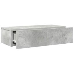 Berkfield Home Wall Shelf with Drawers Concrete Grey 60x26.5x15 cm Engineered Wood - thumbnail 7