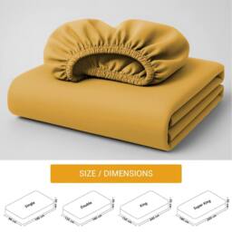 Pamposh 35cm Extra Deep Cotton Sateen Fitted Sheet - Soft & Smooth in Mustard - Size: Standard Pillow Case - thumbnail 8