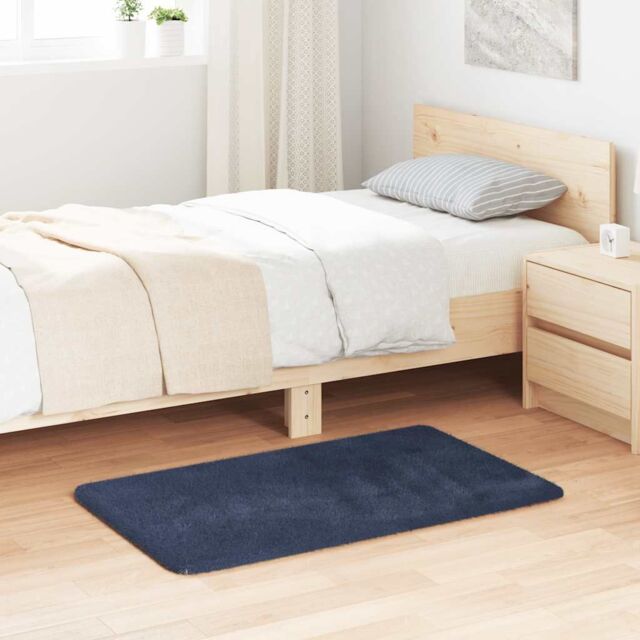 Berkfield Home Shaggy Rug High Pile NAVARRA Navy 60x100 cm Polyester in Blue - Size: Medium - image 1