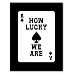Artery8 How Lucky We Are Ace Of Spades Card Design Framed Wall Art Print in White - Size: A4 - thumbnail 1