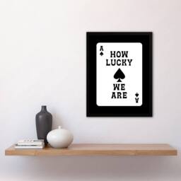 Artery8 How Lucky We Are Ace Of Spades Card Design Framed Wall Art Print in White - Size: A4 - thumbnail 4