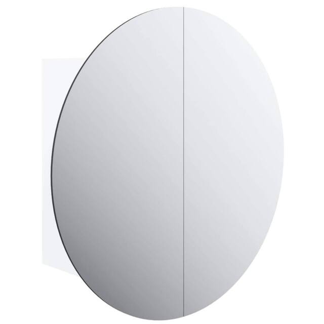 Berkfield Home Bathroom Cabinet with Round Mirror&LED White 40x40x17.5 cm - image 1