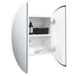 Berkfield Home Bathroom Cabinet with Round Mirror&LED White 40x40x17.5 cm - thumbnail 5