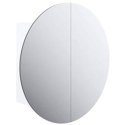 Berkfield Home Bathroom Cabinet with Round Mirror&LED White 40x40x17.5 cm - thumbnail 1