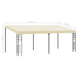 Berkfield Home Wall-mounted Gazebo 6x3x2.5 m Cream in Beige - thumbnail 6