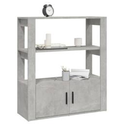 Berkfield Home Sideboard Concrete Grey 80x30x90 cm Engineered Wood - Size: 80 x 30 x 90 cm - thumbnail 4