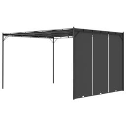 Berkfield Home Garden Gazebo with Side Curtain 4x3x2.25 m Anthracite in Black - thumbnail 4