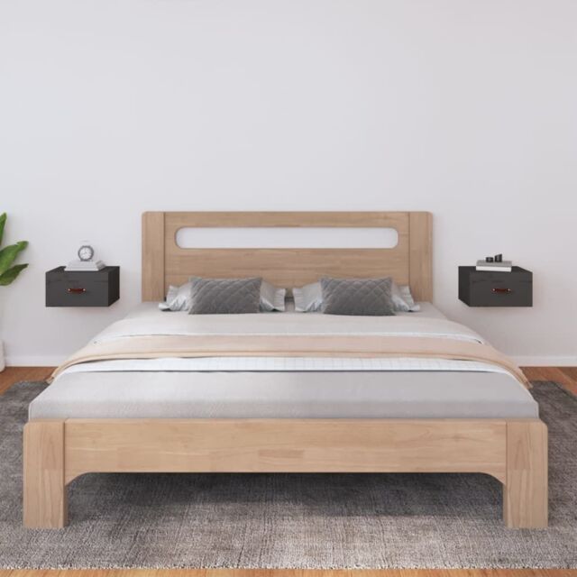 Berkfield Home Wall-mounted Bedside Cabinets 2 pcs Grey 40x29.5x22 cm - image 1
