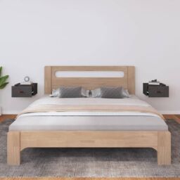 Berkfield Home Wall-mounted Bedside Cabinets 2 pcs Grey 40x29.5x22 cm - thumbnail 3