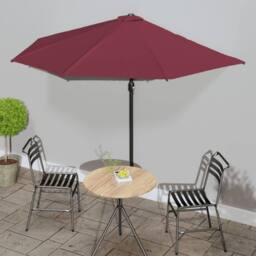 Berkfield Home Balcony Parasol with Aluminium Pole Bordeaux Red 300x155x223 cm Half - Size: 300 x 155 x 223 cm - thumbnail 1
