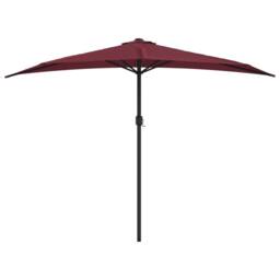 Berkfield Home Balcony Parasol with Aluminium Pole Bordeaux Red 300x155x223 cm Half - Size: 300 x 155 x 223 cm - thumbnail 3