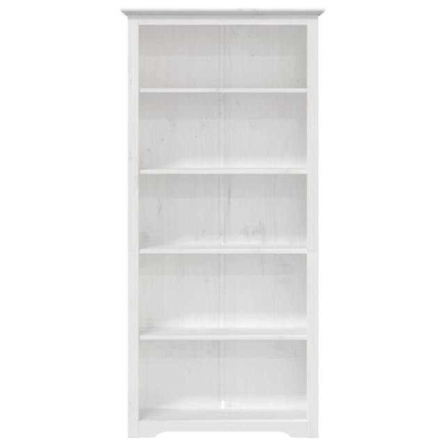 Berkfield Home Beautiful Bookcase BODO White 80x38x180 cm Solid Wood Pine 5-Tier - Size: 80 x 38 x 180 cm - image 1