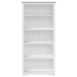 Berkfield Home Beautiful Bookcase BODO White 80x38x180 cm Solid Wood Pine 5-Tier - Size: 80 x 38 x 180 cm - thumbnail 1