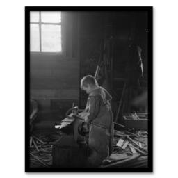 Artery8 Fred Brockett Blacksmiths Apprentice Photograph Framed Art Print in Grey - Size: A4 - thumbnail 1
