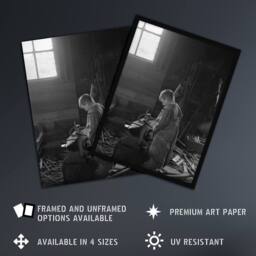 Artery8 Fred Brockett Blacksmiths Apprentice Photograph Framed Art Print in Grey - Size: A4 - thumbnail 2