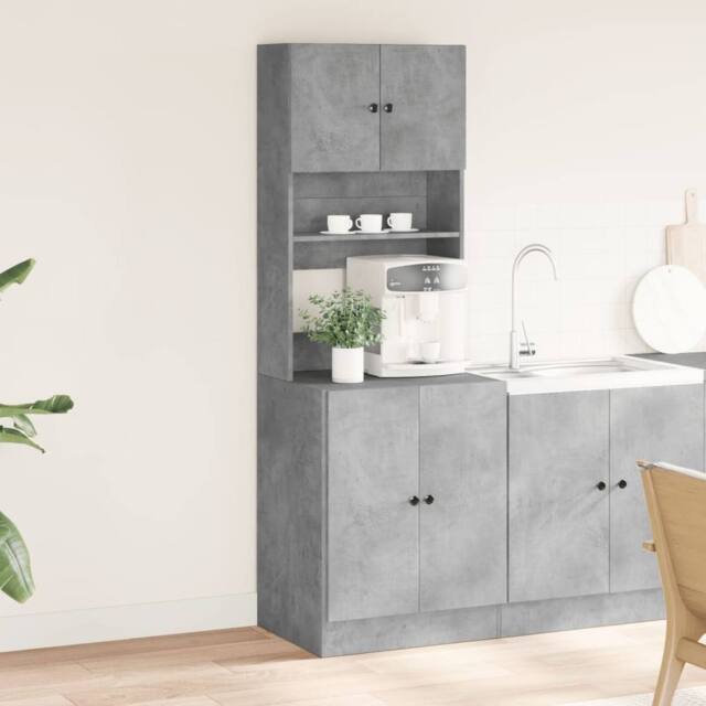 Berkfield Home Kitchen Cabinet Concrete Grey 60x50x180 cm Engineered Wood - Size: 60 x 50 x 180 cm - image 1