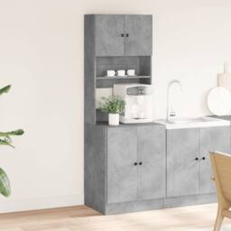 Berkfield Home Kitchen Cabinet Concrete Grey 60x50x180 cm Engineered Wood - Size: 60 x 50 x 180 cm - thumbnail 1