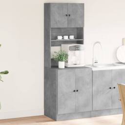 Berkfield Home Kitchen Cabinet Concrete Grey 60x50x180 cm Engineered Wood - Size: 60 x 50 x 180 cm - thumbnail 2