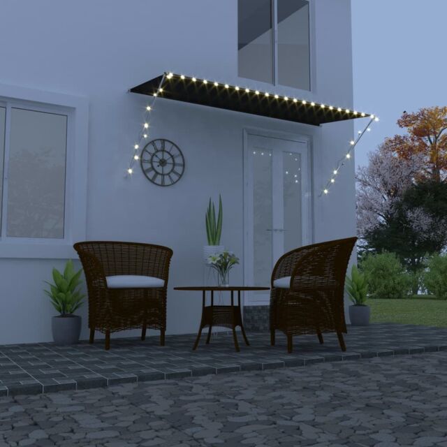 Berkfield Home Retractable Awning with LED 300x150 cm Anthracite in Black - image 1