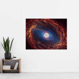 "Artery8 NASA James Webb Telescope View of Spiral Galaxy NGC 1512 Art Print in Orange - Size: W24"" x H32""" - thumbnail 2
