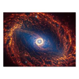 "Artery8 NASA James Webb Telescope View of Spiral Galaxy NGC 1512 Art Print in Orange - Size: W24"" x H32""" - thumbnail 1