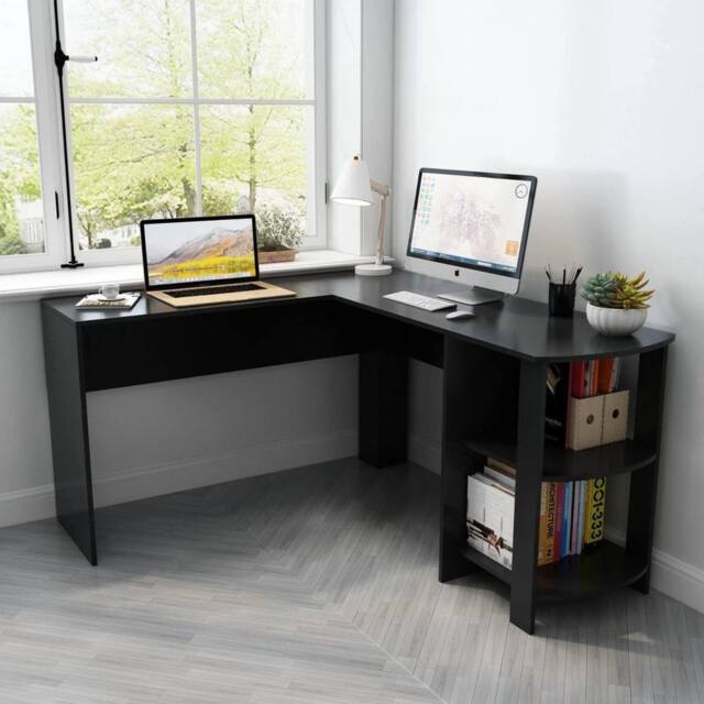 EONLION Black Corner Office desk L-shaped Computer - Size: 100 cm - image 1