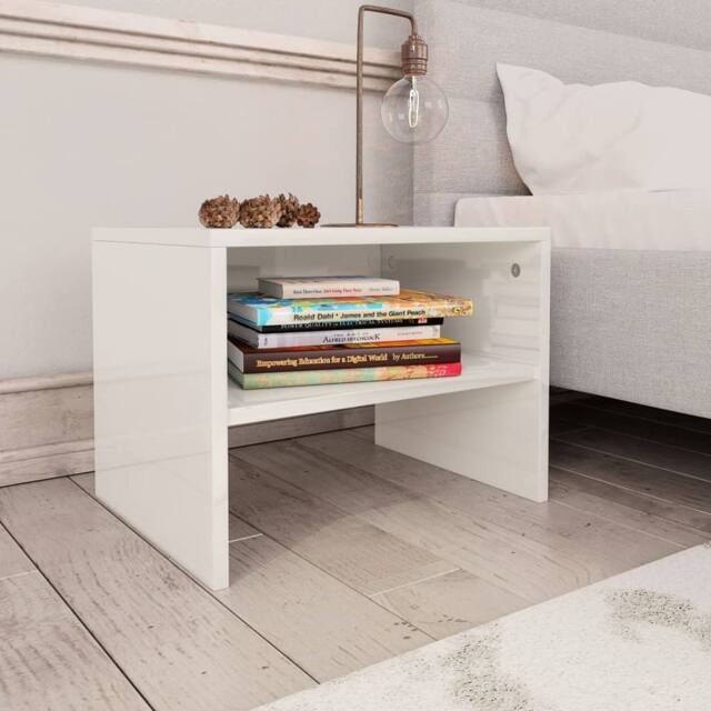 Berkfield Home Bedside Cabinets 2 pcs High Gloss White 40x30x30 cm Engineered Wood - Size: 40 x 30 x 30 cm - image 1