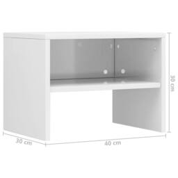 Berkfield Home Bedside Cabinets 2 pcs High Gloss White 40x30x30 cm Engineered Wood - Size: 40 x 30 x 30 cm - thumbnail 7